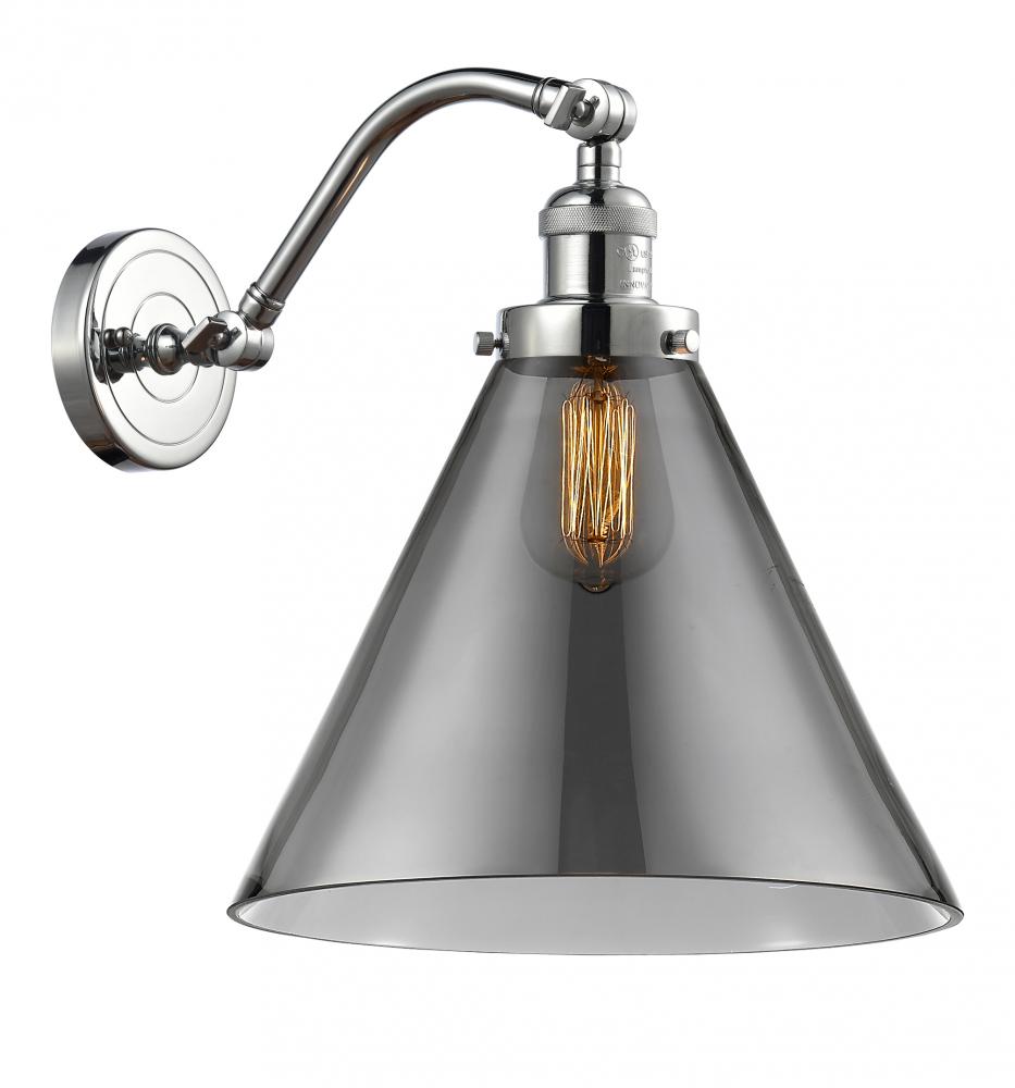 Cone - 1 Light - 12 inch - Polished Chrome - Adjustable Sconce