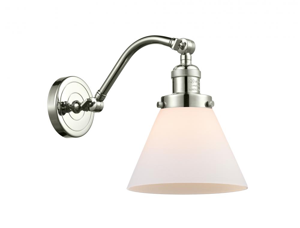 Cone - 1 Light - 8 inch - Polished Nickel - Adjustable Sconce