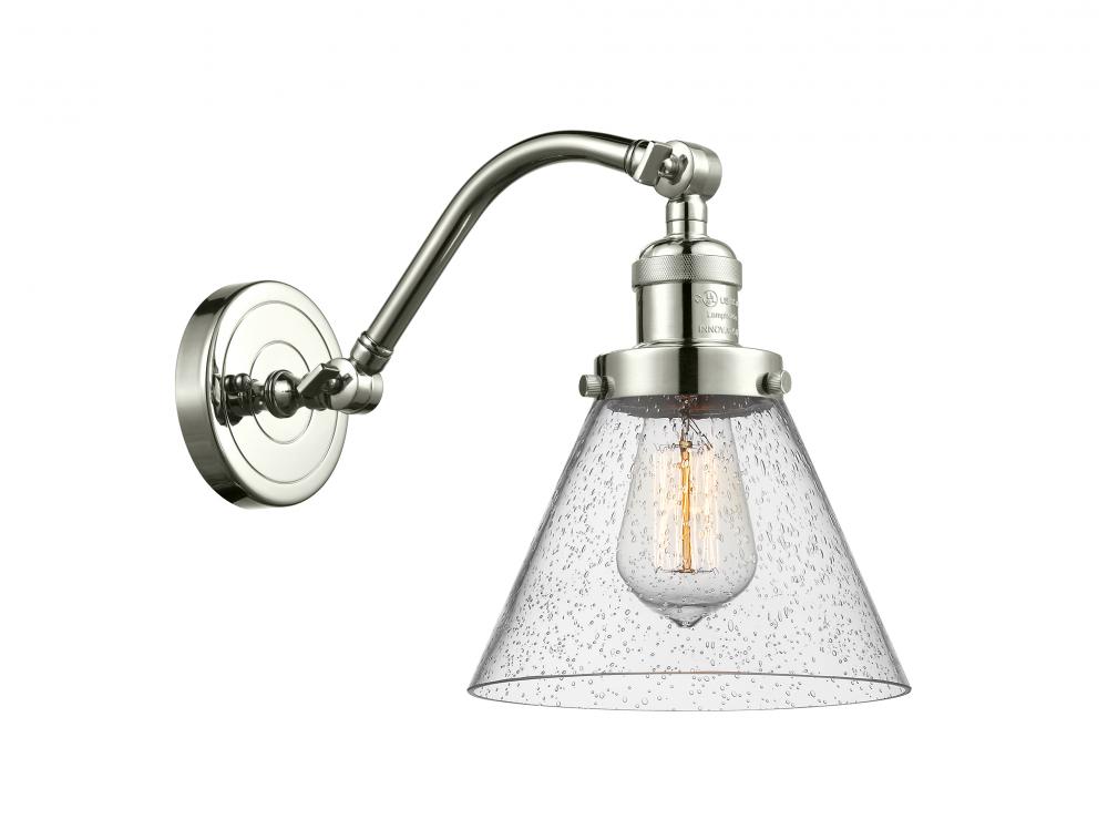Cone - 1 Light - 8 inch - Polished Nickel - Adjustable Sconce