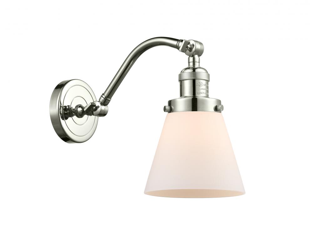Cone - 1 Light - 7 inch - Polished Nickel - Adjustable Sconce