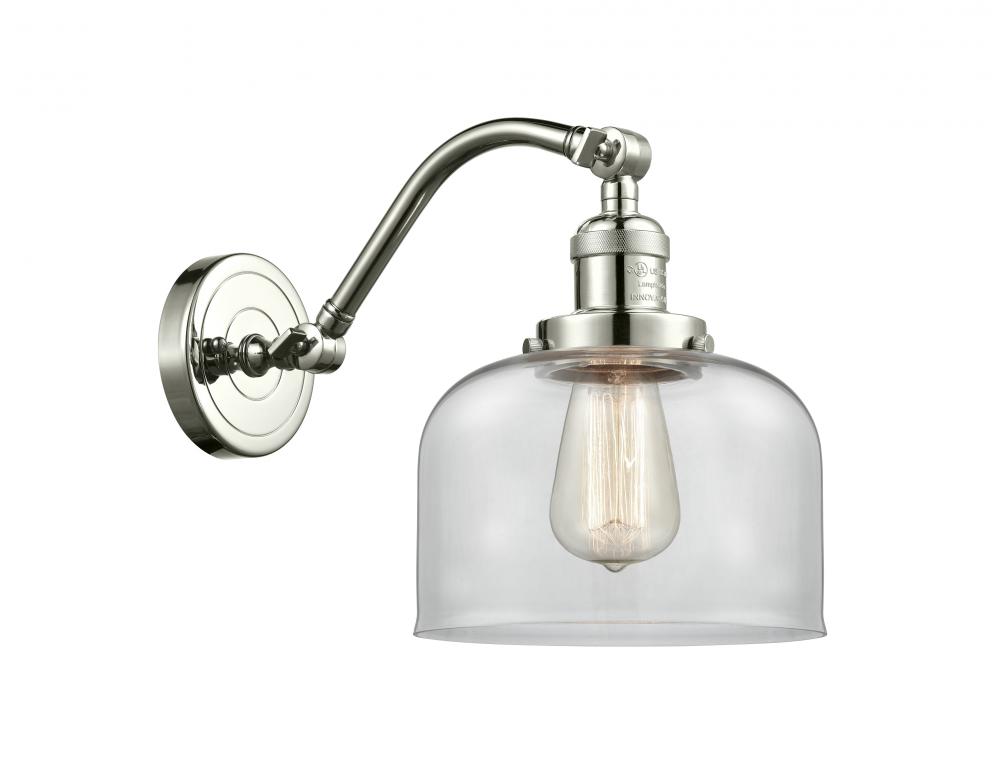 Bell - 1 Light - 8 inch - Polished Nickel - Adjustable Sconce