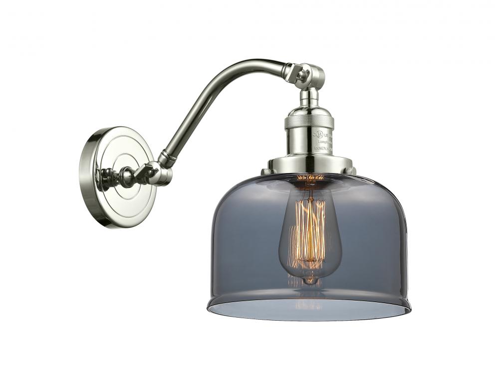 Bell - 1 Light - 8 inch - Polished Nickel - Adjustable Sconce