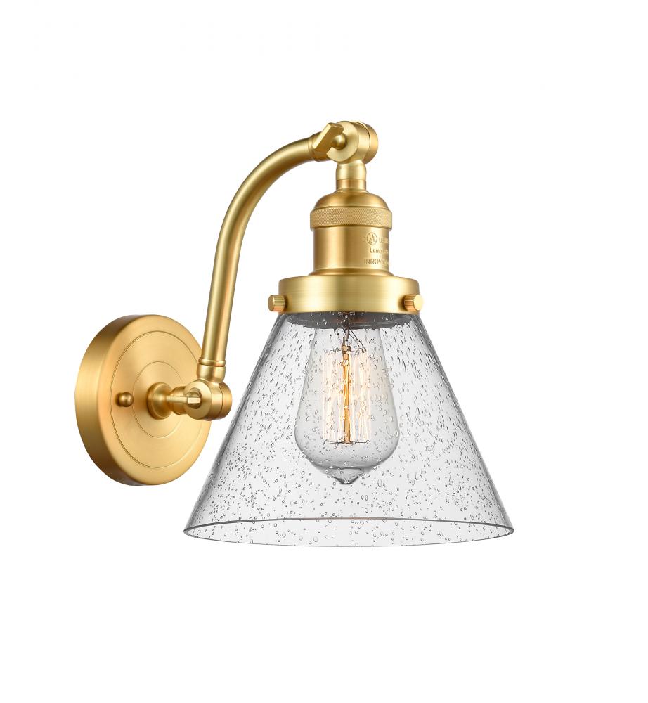 Cone - 1 Light - 8 inch - Satin Gold - Adjustable Sconce