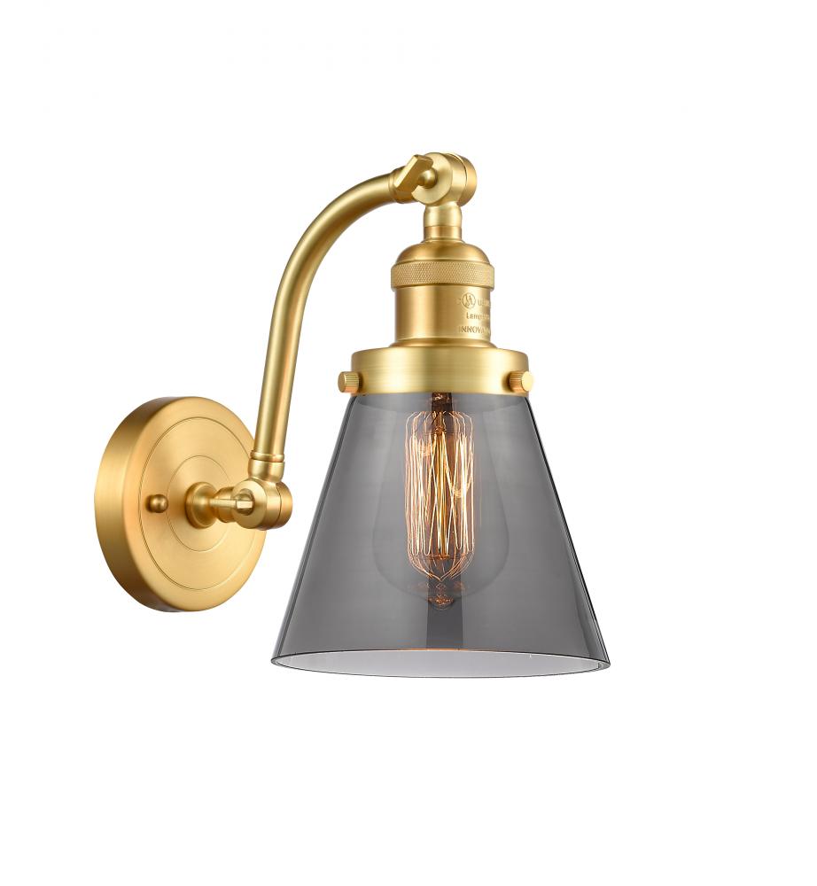 Cone - 1 Light - 7 inch - Satin Gold - Adjustable Sconce