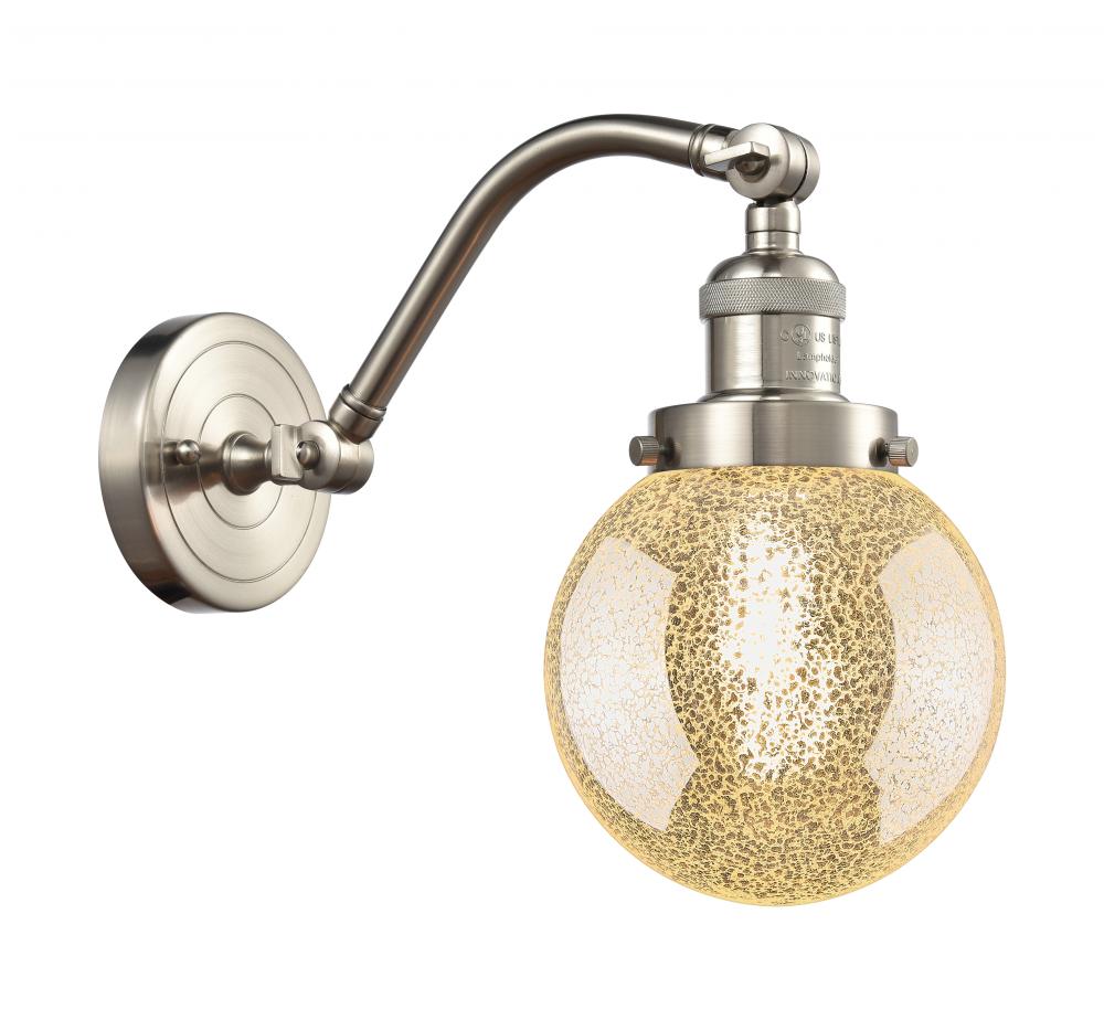 Beacon - 1 Light - 6 inch - Brushed Satin Nickel - Adjustable Sconce