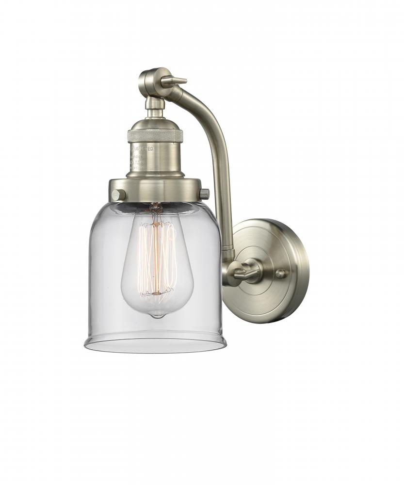 Bell - 1 Light - 5 inch - Brushed Satin Nickel - Adjustable Sconce