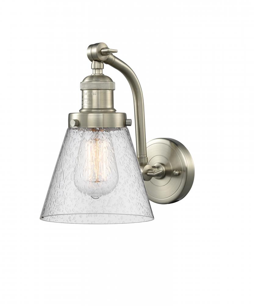 Cone - 1 Light - 7 inch - Brushed Satin Nickel - Adjustable Sconce