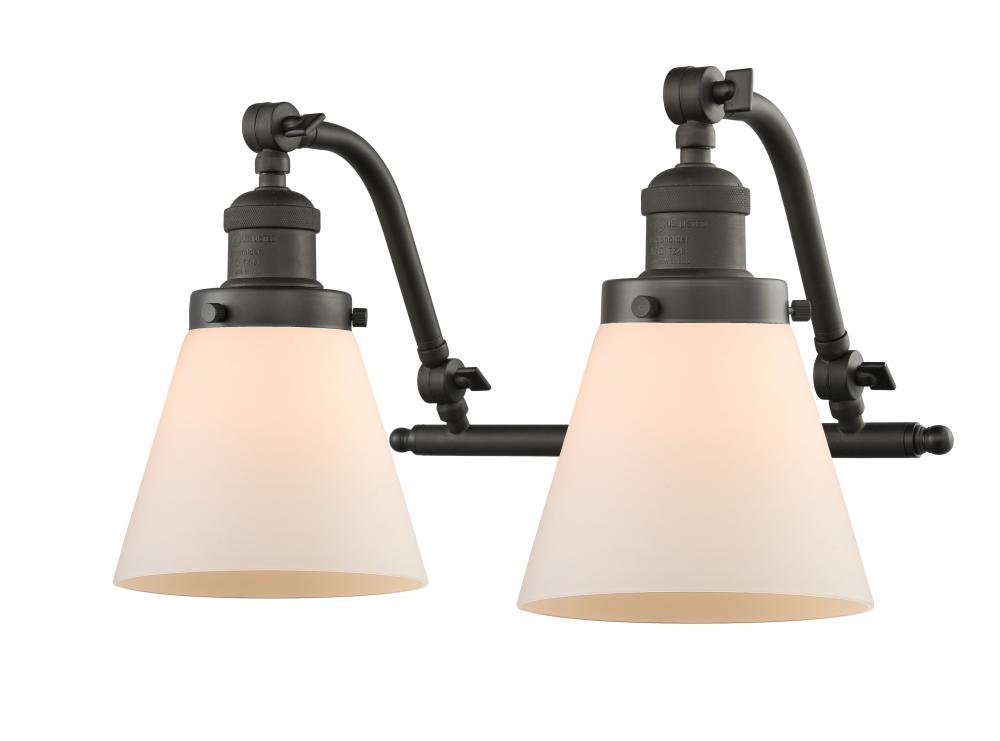 Cone - 2 Light - 18 inch - Oil Rubbed Bronze - Adjustable Bath Vanity Light