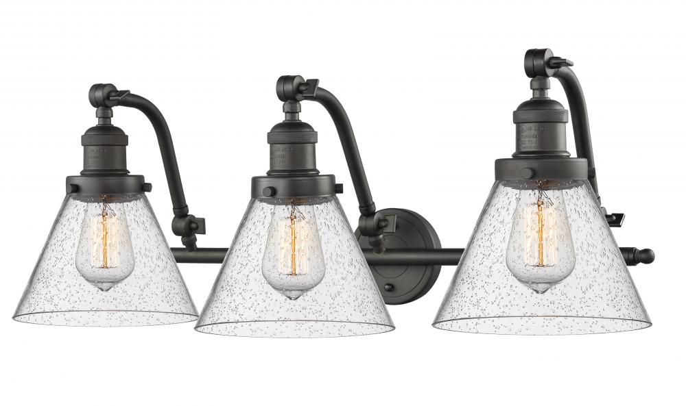 Cone - 3 Light - 28 inch - Oil Rubbed Bronze - Adjustable Bath Vanity Light