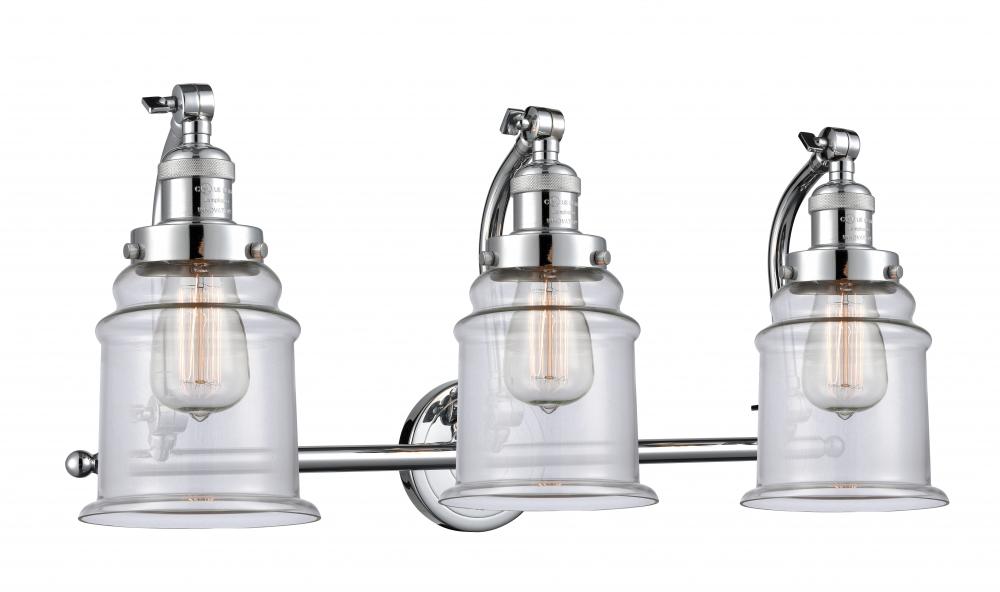 Canton - 3 Light - 28 inch - Polished Chrome - Adjustable Bath Vanity Light