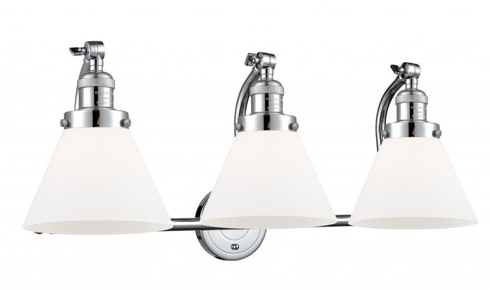 Cone - 3 Light - 28 inch - Polished Chrome - Adjustable Bath Vanity Light