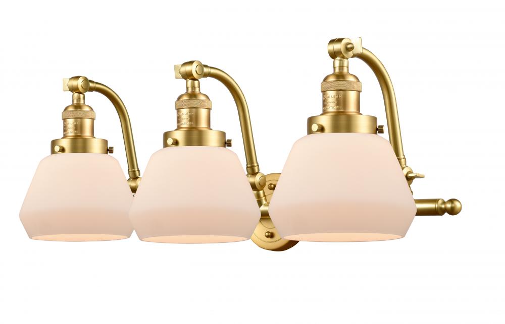 Fulton - 3 Light - 28 inch - Satin Gold - Adjustable Bath Vanity Light