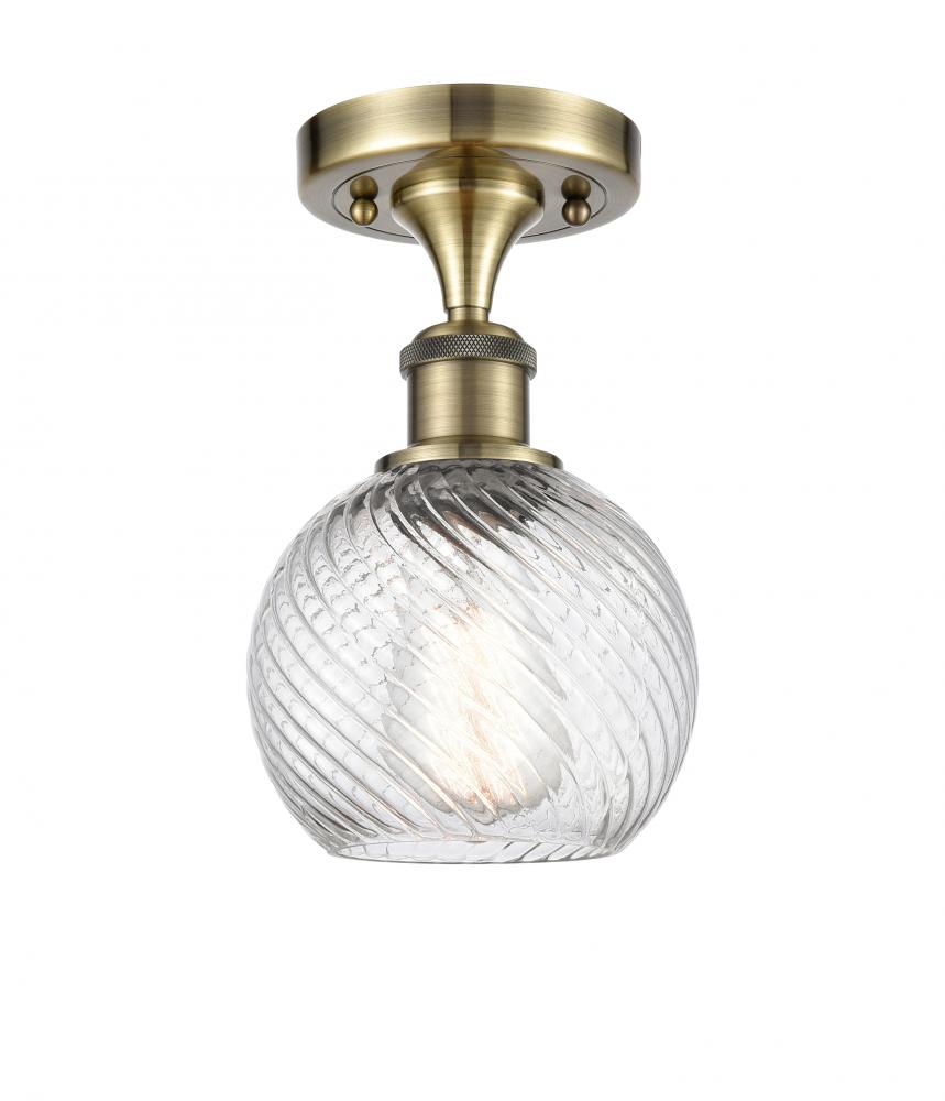 Small Twisted Swirl 1 Light Semi-Flush Mount part of the Ballston Collection