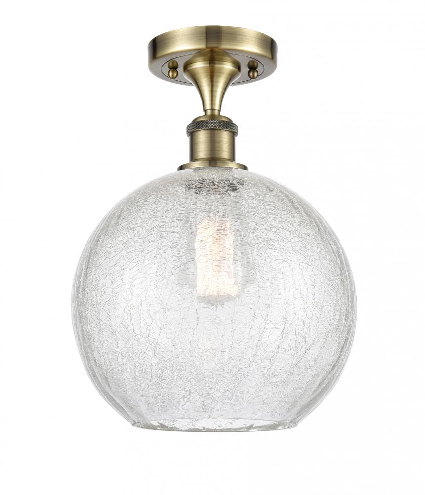 Athens - 1 Light - 10 inch - Antique Brass - Semi-Flush Mount