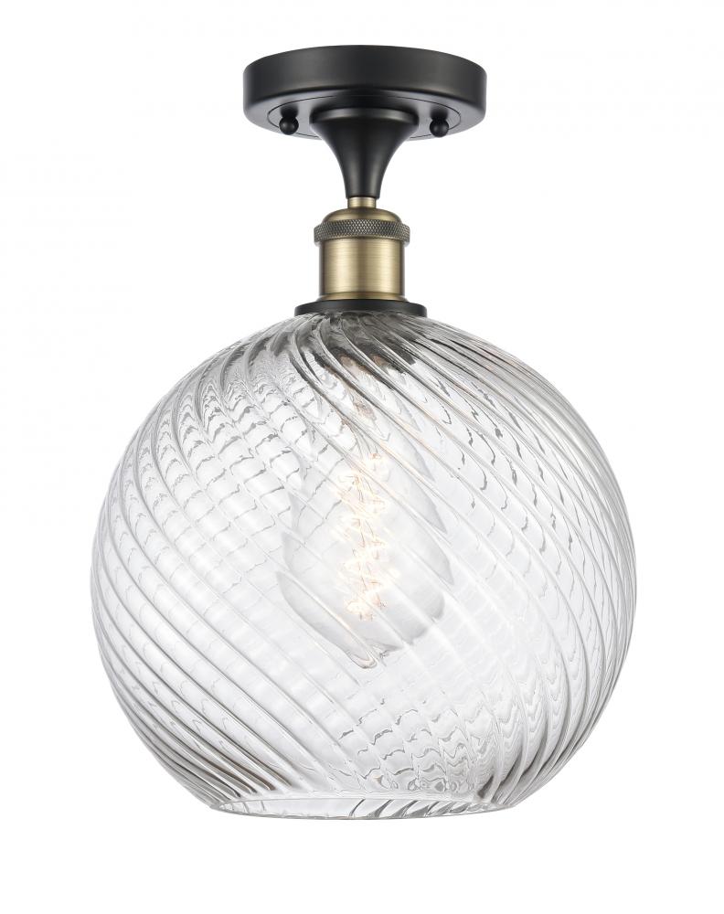 Large Twisted Swirl 1 Light Semi-Flush Mount