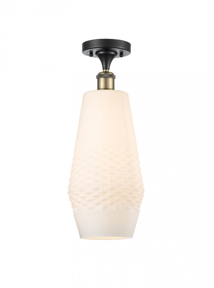 Windham - 1 Light - 7 inch - Black Antique Brass - Semi-Flush Mount