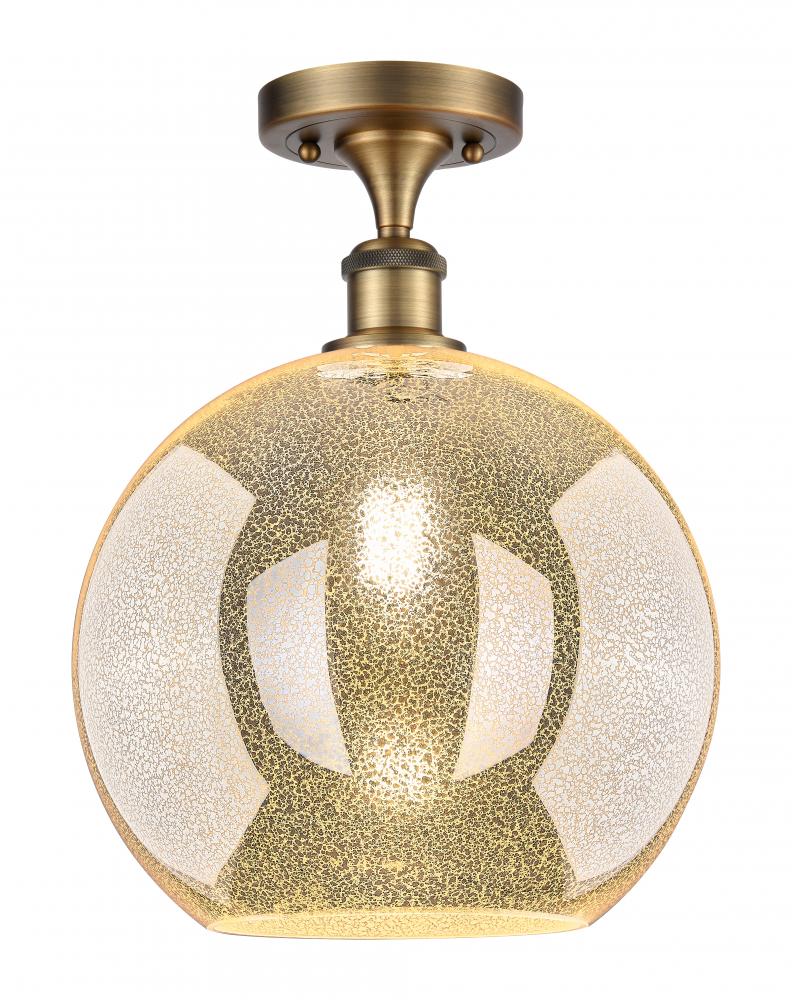 Athens - 1 Light - 12 inch - Brushed Brass - Semi-Flush Mount