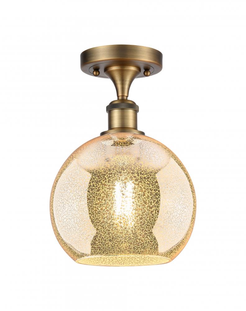 Athens - 1 Light - 8 inch - Brushed Brass - Semi-Flush Mount
