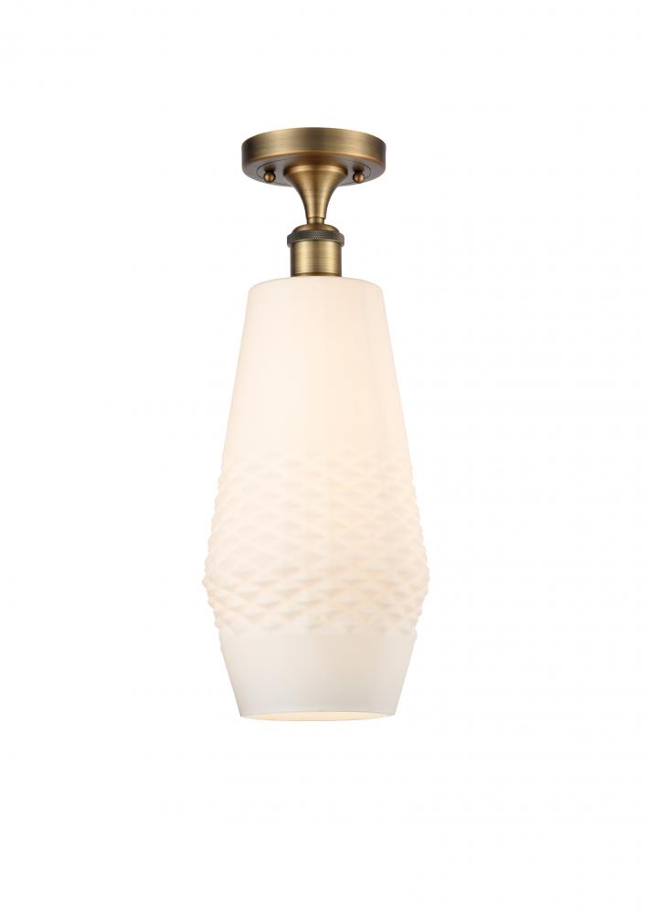 Windham - 1 Light - 7 inch - Brushed Brass - Semi-Flush Mount