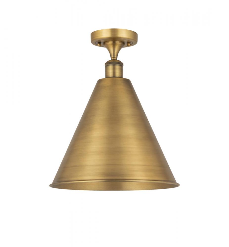 Berkshire - 1 Light - 16 inch - Brushed Brass - Semi-Flush Mount