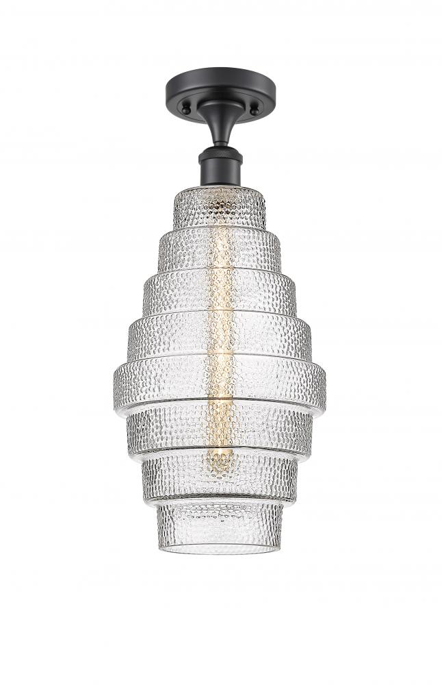 Cascade - 1 Light - 8 inch - Matte Black - Semi-Flush Mount