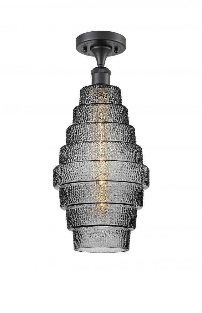 Cascade - 1 Light - 8 inch - Matte Black - Semi-Flush Mount