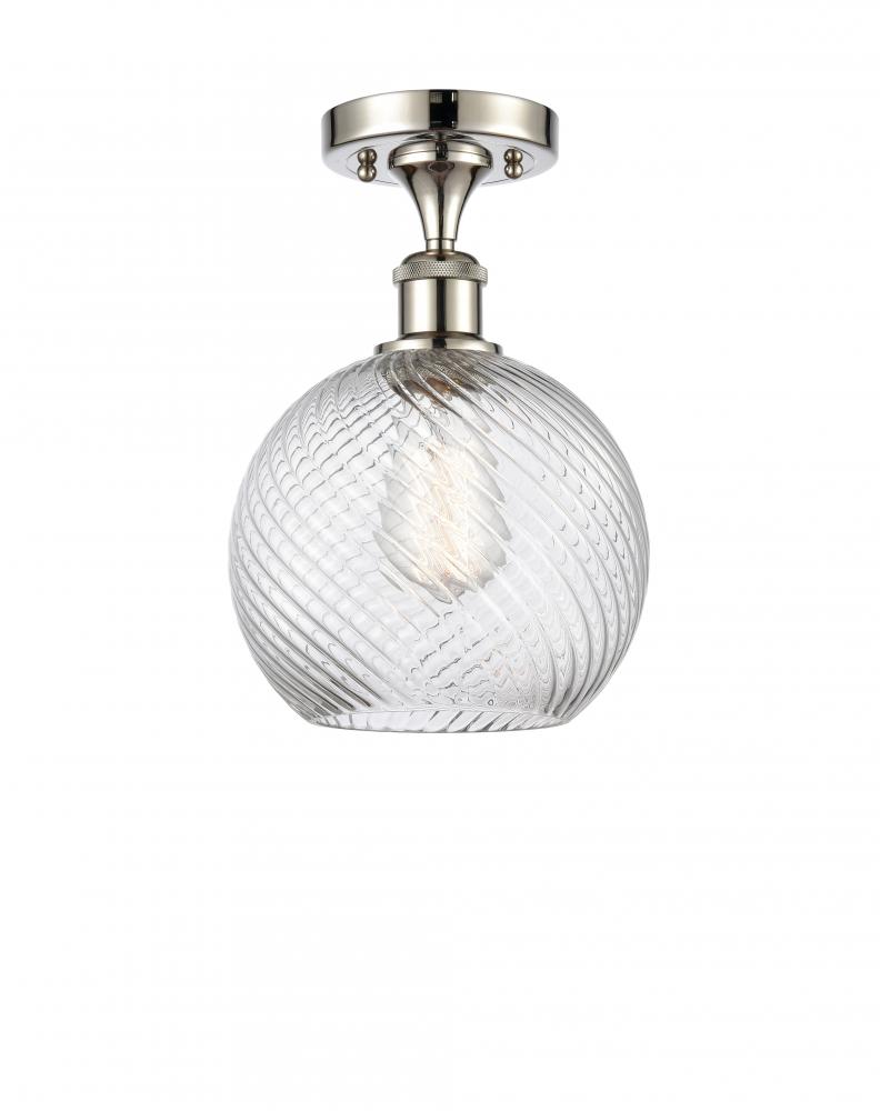 Twisted Swirl 1 Light Semi-Flush Mount part of the Ballston Collection