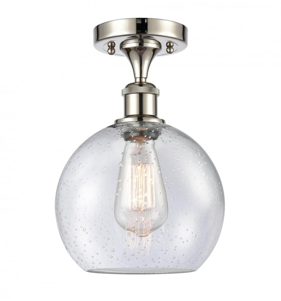 Athens - 1 Light - 8 inch - Polished Nickel - Semi-Flush Mount