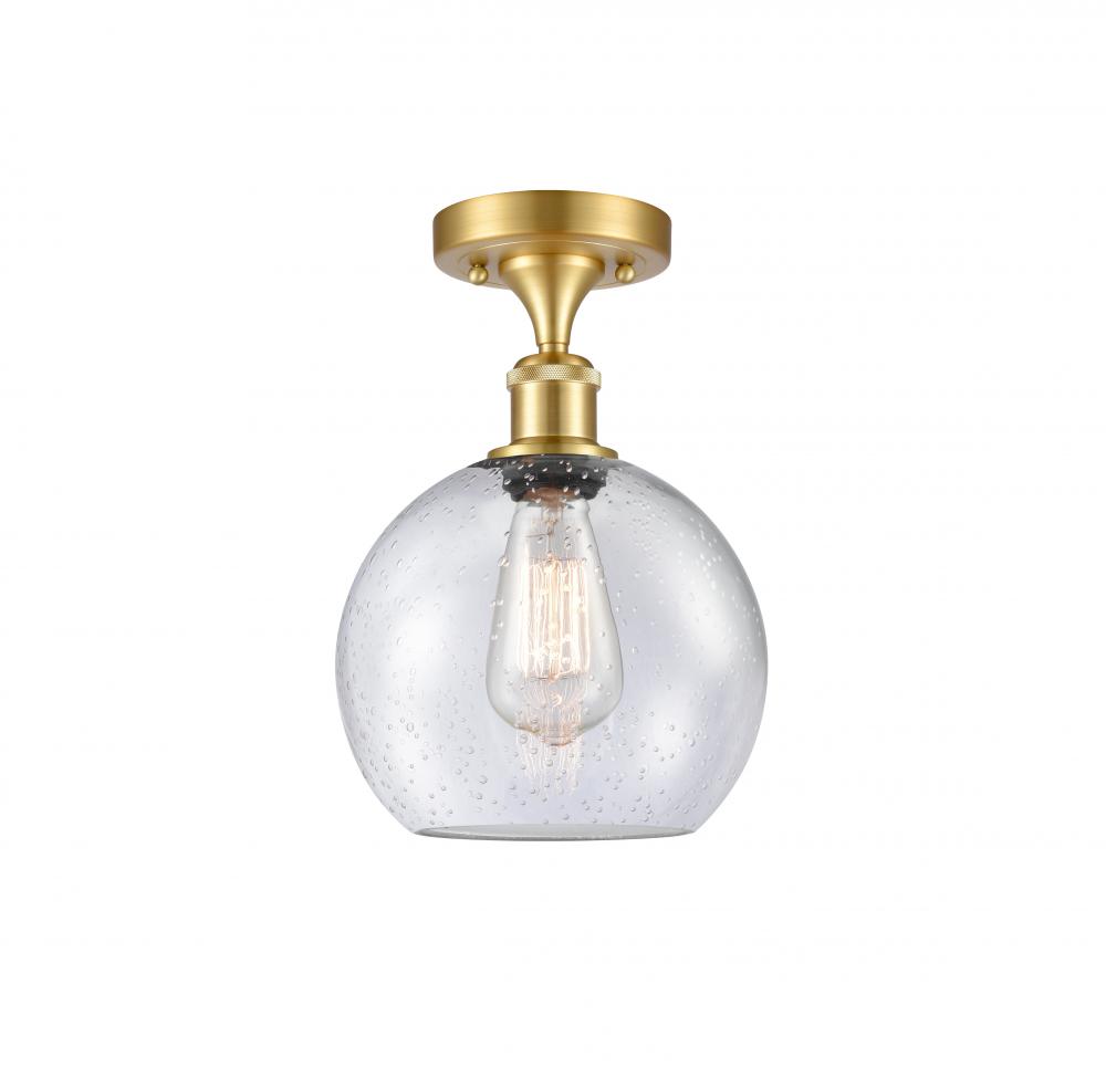 Athens - 1 Light - 8 inch - Satin Gold - Semi-Flush Mount