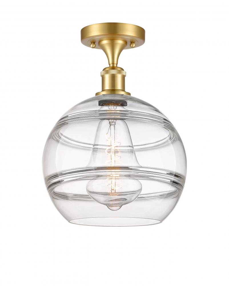 Rochester - 1 Light - 10 inch - Satin Gold - Semi-Flush Mount