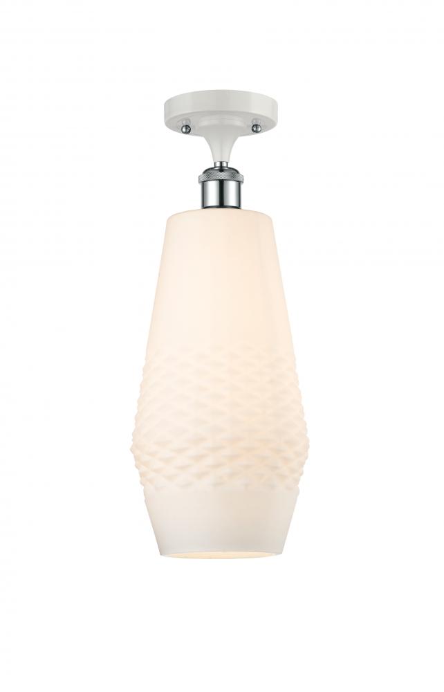 Windham - 1 Light - 7 inch - White Polished Chrome - Semi-Flush Mount