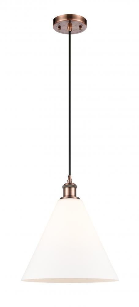 Berkshire - 1 Light - 12 inch - Antique Copper - Cord hung - Mini Pendant