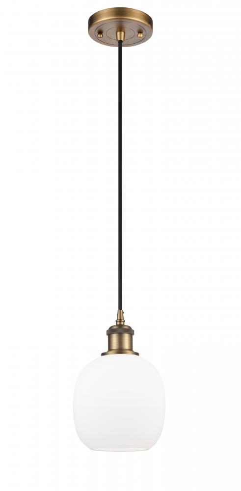 Belfast - 1 Light - 6 inch - Brushed Brass - Cord hung - Mini Pendant