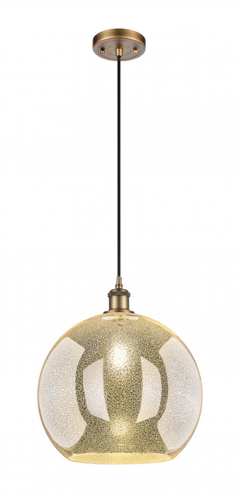 Athens - 1 Light - 14 inch - Brushed Brass - Cord hung - Pendant