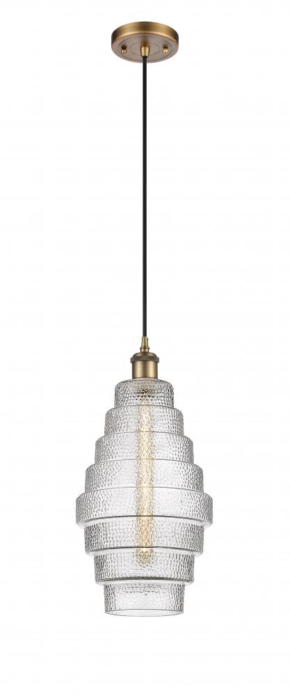 Cascade - 1 Light - 8 inch - Brushed Brass - Cord hung - Mini Pendant