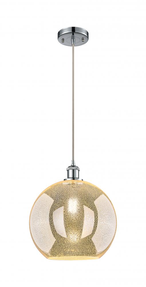 Athens - 1 Light - 12 inch - Polished Chrome - Cord hung - Mini Pendant