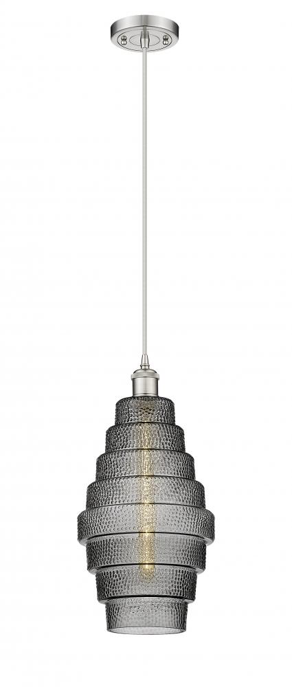 Cascade - 1 Light - 8 inch - Brushed Satin Nickel - Cord hung - Mini Pendant