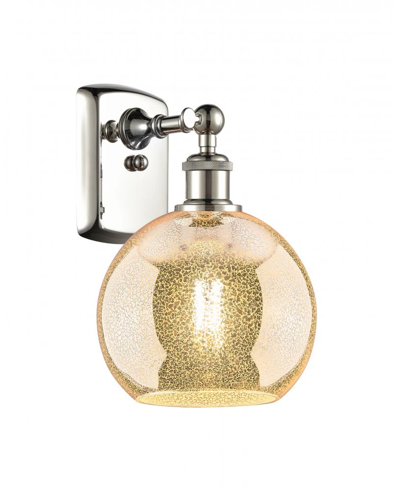 Athens - 1 Light - 8 inch - Polished Nickel - Sconce