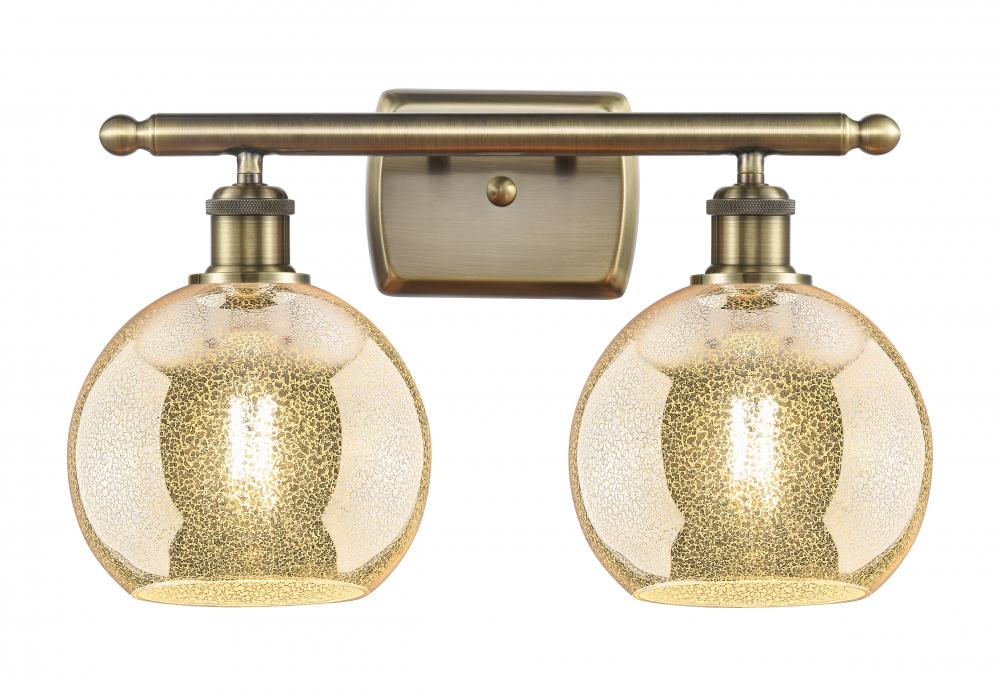 Athens - 2 Light - 18 inch - Antique Brass - Bath Vanity Light