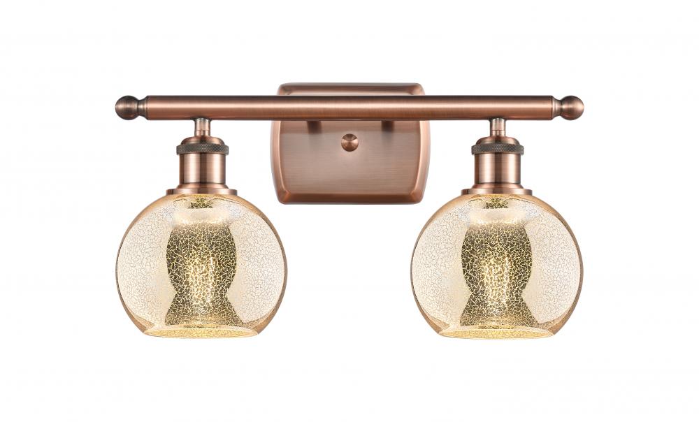 Athens - 2 Light - 16 inch - Antique Copper - Bath Vanity Light