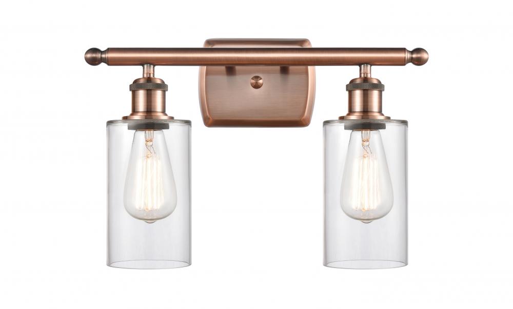 Clymer - 2 Light - 14 inch - Antique Copper - Bath Vanity Light