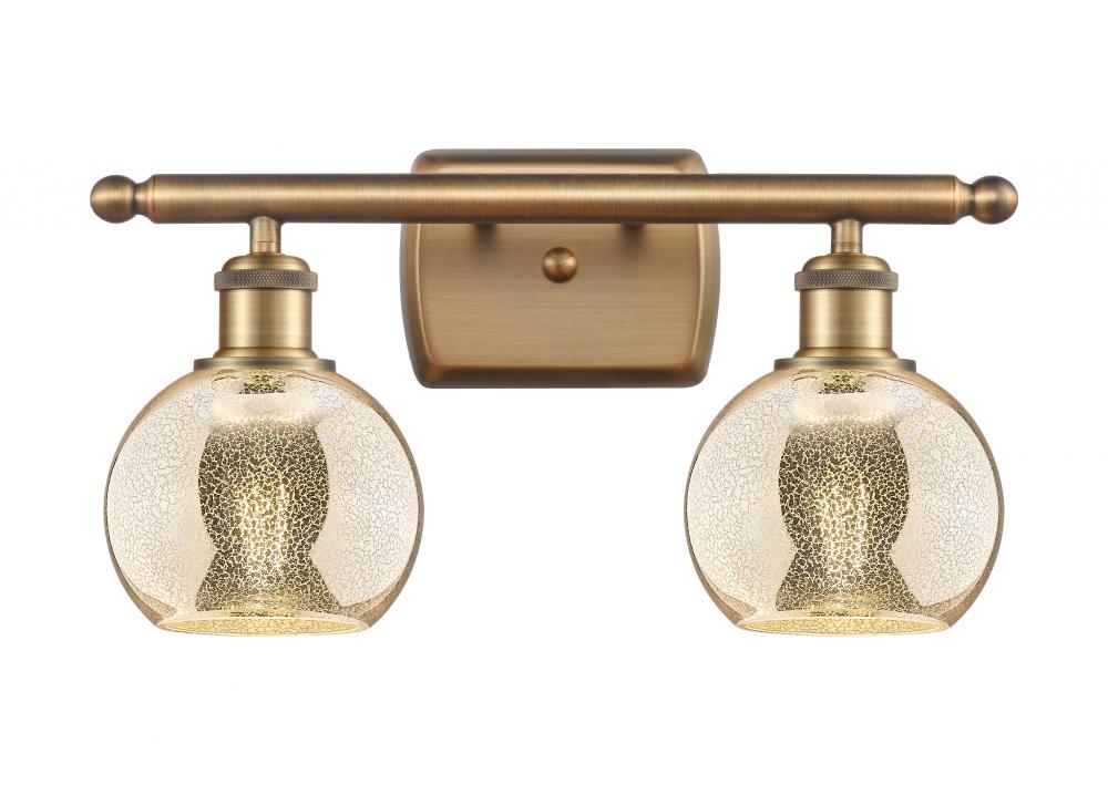Athens - 2 Light - 16 inch - Brushed Brass - Bath Vanity Light