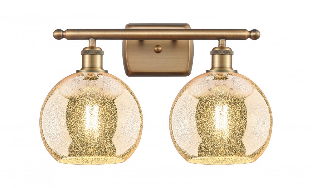 Athens - 2 Light - 18 inch - Brushed Brass - Bath Vanity Light