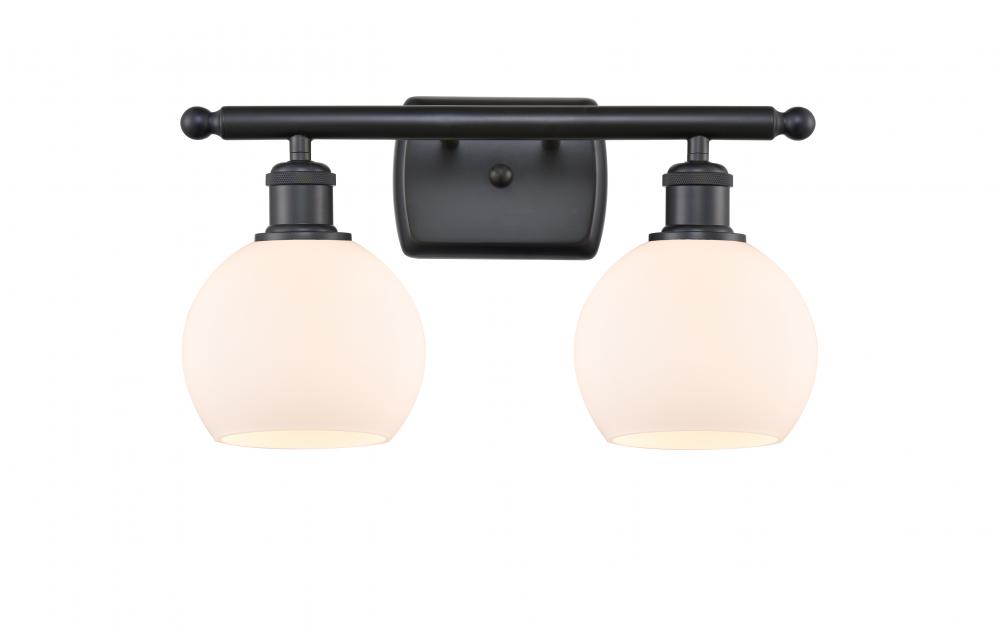 Athens - 2 Light - 16 inch - Matte Black - Bath Vanity Light