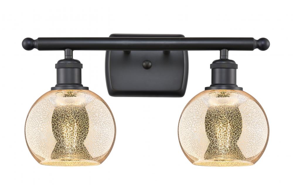 Athens - 2 Light - 16 inch - Matte Black - Bath Vanity Light