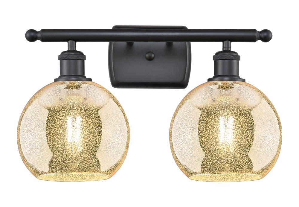 Athens - 2 Light - 18 inch - Matte Black - Bath Vanity Light