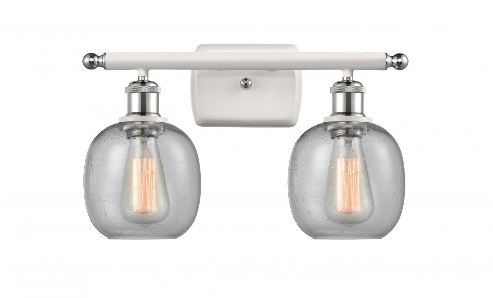 Belfast - 2 Light - 16 inch - White Polished Chrome - Bath Vanity Light