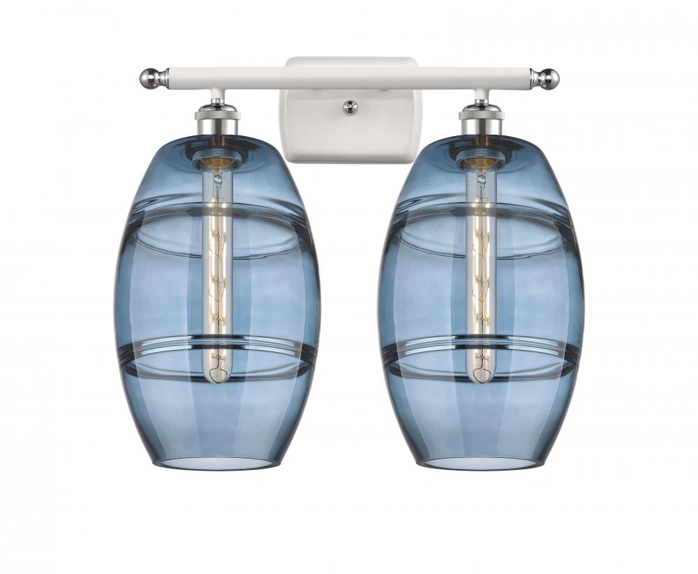 Vaz - 2 Light - 18 inch - White Polished Chrome - Bath Vanity Light