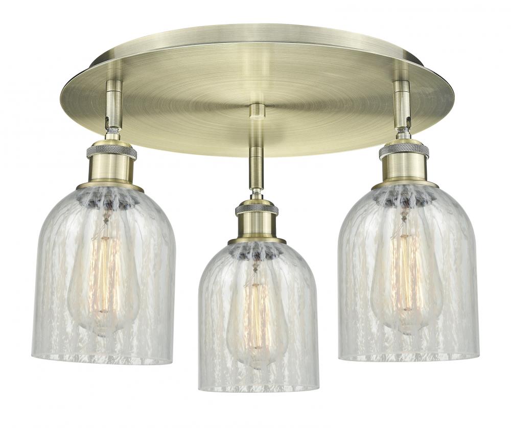 Caledonia - 3 Light - 17 inch - Antique Brass - Semi-Flush Mount