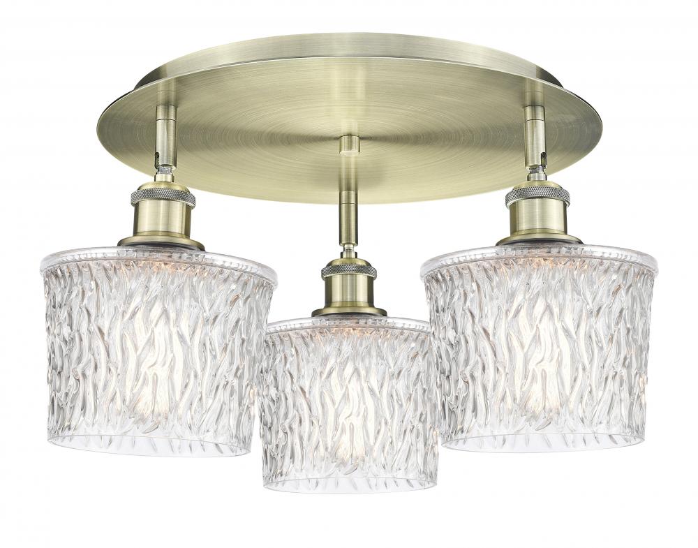 Niagara - 3 Light - 18 inch - Antique Brass - Semi-Flush Mount